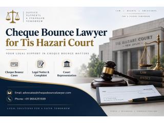 Need a Cheque Bounce Lawyer for Tis Hazari Court for Section 138 Cases?