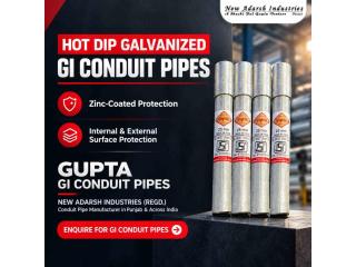 GUPTA GI Conduit Pipes | Hot Dip Galvanized Zinc-Coated Electrical Conduits