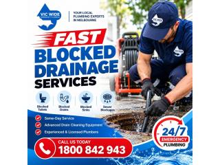 Fast Blocked Drainage Services in Melbourne – Vic Wide Emergency Plumbing