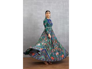 Designer Anarkali Dress in Luxurious Silk by Torani