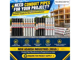 MS, GI & FRLS PVC Conduit Pipes for Electrical Projects | New Adarsh Industries