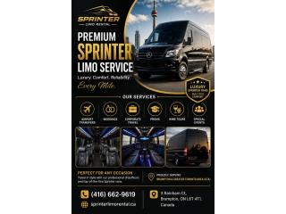 Mercedes-Benz Sprinter Limo Van Rental with Chauffeur – Brampton, ON