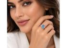 iamond Wedding Rings for Women – 2.38 CT Oval Santa Aquamarine Ring in Platinum