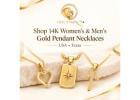 Shop 14K Women & Mens Gold Pendants Necklace in USA, Texas
