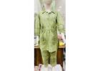 Upgrade Your Style with a Sage Green Linen Pant Suit from H.A. CREATION