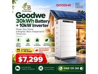 GOODWE 30kWh HOME BATTERY + 10kW INVERTER – $7,299