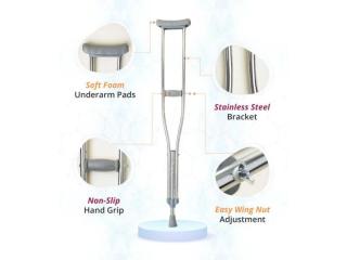 SNUG360 Stainless Steel Underarm Walking Crutches- Adjustable Pair