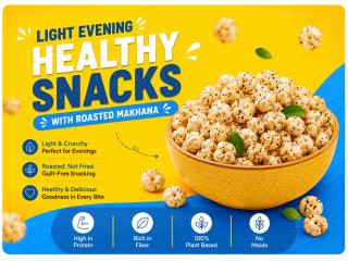 Light Evening Healthy Snacks with Roasted Makhana