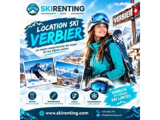 Location ski Verbier con material adecuado para disfrutar de las pistas