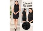 Women's Rib Dress With Premium Soft Rib, Sleeveless Regular Fit