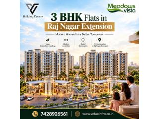 3 BHK Flats in Raj Nagar Extension for Comfortable Family Living